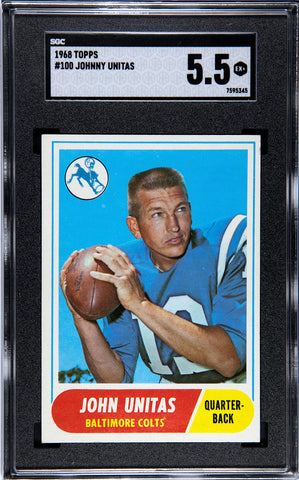 Colts Johnny Unitas 1968 Topps No.100 SGC Graded 5.5 Single Card