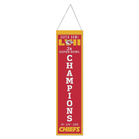 Chiefs 8"x32" Wool Banner Super Bowl 57 Champs