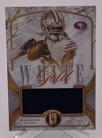 49ers Brandon Aiyuk 2024 Panini Gold Standard No.WG-BAK #290/299 Relic Single Card