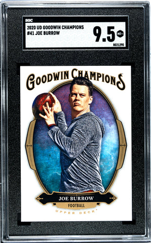 Bengals Joe Burrow 2020 Upper Deck Goodwin Champions No.41 SGC Graded 9.5 Single Card