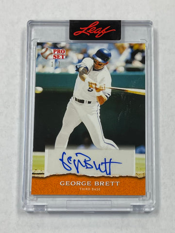 Royals George Brett 2022 Leaf Pro Set Sports No.PSA-GB2 1/7 Autographed Single Card