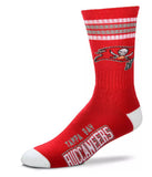 Buccaneers Socks Mens 4 Stripe Deuce Medium
