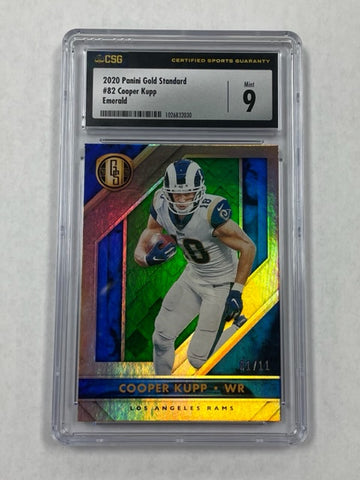 Rams Cooper Kupp 2020 Panini Gold Standard No.82 CSG Graded 9 01/11 Single Card