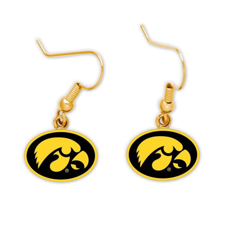 Iowa Earrings Dangle Gold Logo