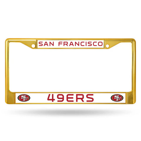 49ers Chrome License Plate Frame Color Gold