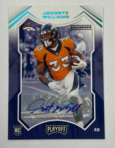 Broncos Javonte Williams 2021 Panini Playoff No.215 #1/1 Autographed Rookie Single Card