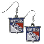 Rangers Earrings Dangle Chrome NHL