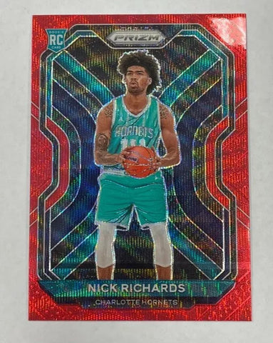 Hornets Nick Richards 2020-21 Panini Prizm No. 253 Red Prizm Rookie Single Card