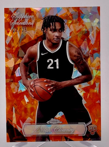 Nets Noah Clowney 2023-24 Topps Chrome Sapphire No.SS-12 #22/25 Rookie Single Card