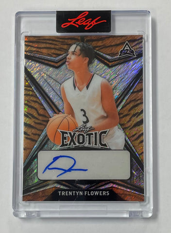 Trentyn Flowers 2022 Leaf Exotic Basketball No.BA-TF1 9/10 Autographed Rookie Single Card