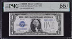 1928B $1 Silver Certificate Dollar Bill - Fr#1602, GB Block, Woods/Mills - PMG Graded 55 (Lot of 4)