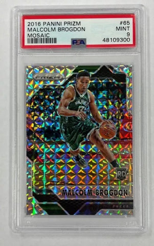 Bucks Malcolm Brogdon 2016-17 Panini Prizm No.65 PSA Graded 9 Prizm Rookie Single Card