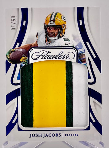 Packers Josh Jacobs 2024 Panini Flawless No.P-JJS #05/10 Relic Single Card
