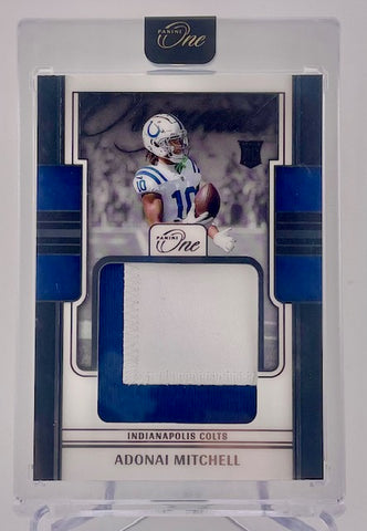 Colts Adonai Mitchell 2024 Panini One No.OOP-AML #05/99 Relic Rookie Single Card