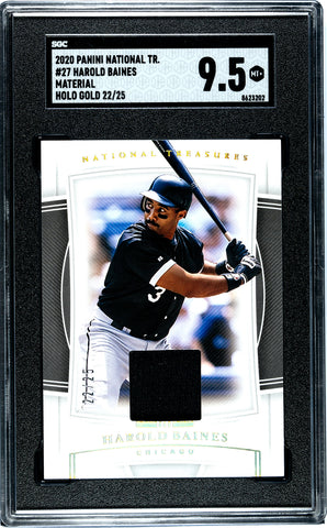 White Sox Harold Baines 2020 Panini National Treasures No.27 #22/25 SGC Graded 9.5 Relic Single Card