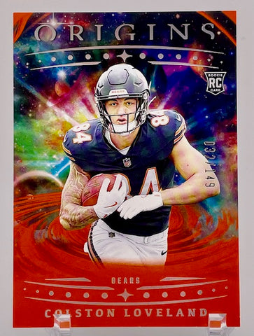Bears Colston Loveland 2025 Panini Origins No.137 #032/149 Rookie Single Card