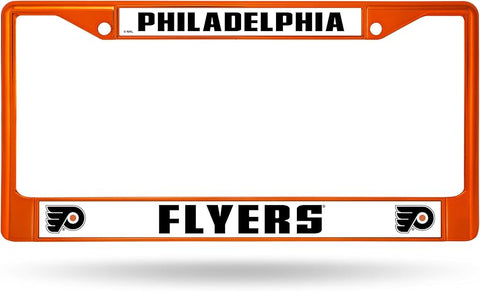 Flyers Chrome License Plate Frame Color Orange