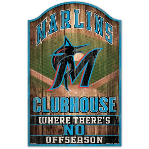 Marlins Wood Sign 11x17 Clubhouse