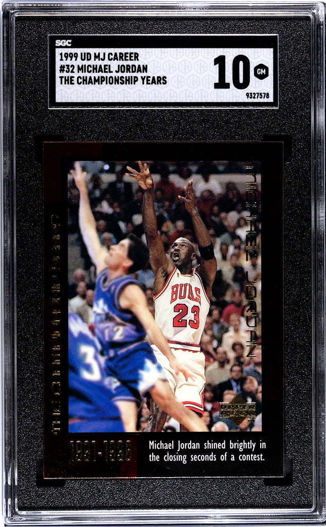 michael jordan graded 10 card Bulls Michael Jordan 1999 Upper Deck MJ Career No.32 The Championship – JP Sports