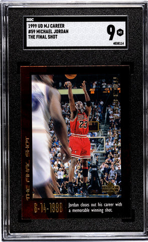 Bulls Michael Jordan 1999 Upper Deck MJ Career No.59 The Final Shot SGC Graded 9 Single Card (4038114)