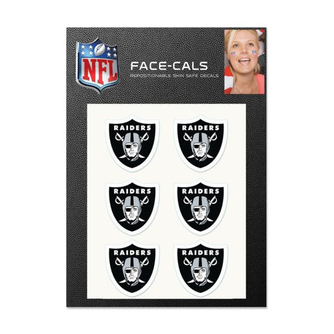 Raiders Face Cals Tattoos 6-Pack