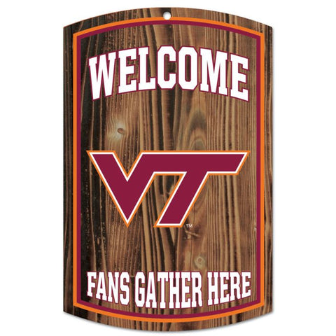 Virginia Tech Wood Sign 11x17 Gather