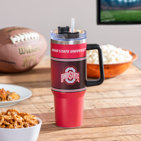 Ohio St 40oz Stainless Steel Canyon Cup w/ Straw