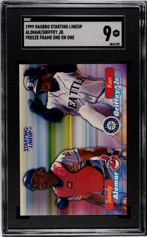 Indians/Mariners Sandy Alomar/Ken Griffey Jr 1999 Hasbro Starting Lineup SGC Graded 9 Single Card