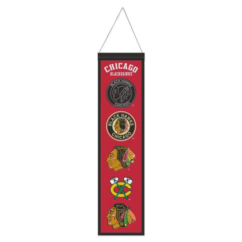 Blackhawks 8"x32" Wool Banner Evolution