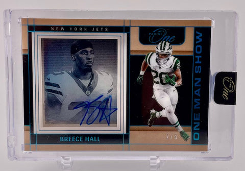 Jets Breece Hall 2024 Panini One No.182 #2/5 Autographed Single Card