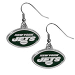 Jets Earrings Dangle Chrome NFL