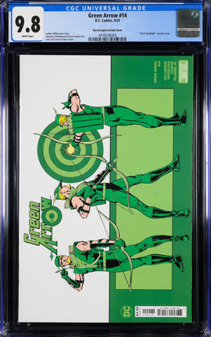 Green Arrow Issue #14 September 2024 CGC Graded 9.8 Garcia-Lopez Variant Cover Comic Book
