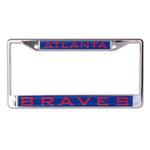 Braves Laser Cut License Plate Frame Metallic Silver