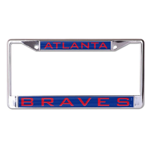 Braves Laser Cut License Plate Frame Metallic Silver