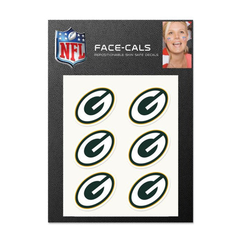 Packers Face Cals Tattoos 6-Pack