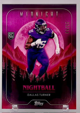 Vikings Dallas Turner 2024 Topps Midnight No.NB-15 #25/99 Rookie Single Card