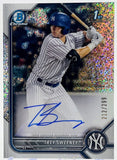 Yankees Trey Sweeney 2022 Bowman Chrome No.CPA-TS 221/299 Autographed Single Card