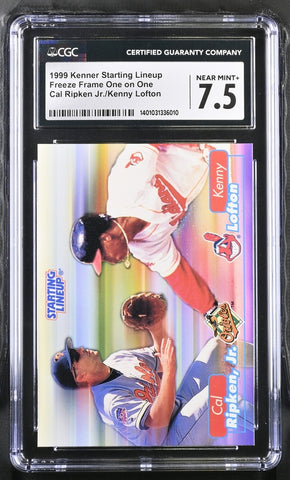 Indians/Orioles Cal Ripken Jr/Kenny Lofton 1999 Kenner Starting Lineup Freeze Frame CGC Graded 7.5 Single Card