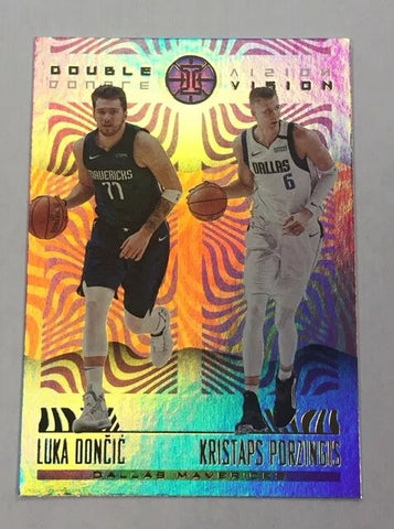 Mavericks Luka Doncic/Kristaps Porzingis 2019-20 Illusions Double Vision No.27 Single Card