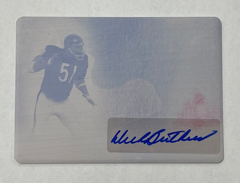 Bears Dick Butkus 2022 Leaf In The Game Used No.VA-DB1 1/1 Autographed Magenta Printing Plate Single Card