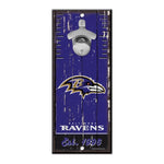 Ravens 5x11 Wood Bottle Opener Sign