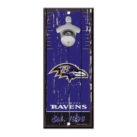 Ravens 5x11 Wood Bottle Opener Sign