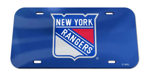 Rangers Laser Cut License Plate Tag Color Blue NHL