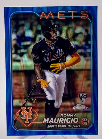 Mets Ronny Mauricio 2024 Topps Chrome Update Series No.USC41 #083/150 Rookie Single Card