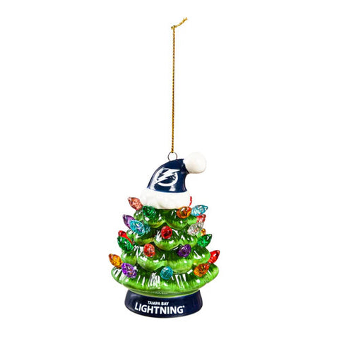 Lightning Ornament 4" LED Christmas Tree w/ Santa Hat