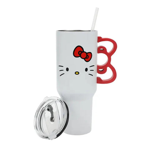 Hello Kitty 40oz Stainless Steel Tumbler w/ Straw & Sculpted Handle