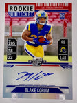 Rams Blake Corum 2024 Panini Contenders Optic No.112 #40/99 Autographed Rookie Single Card
