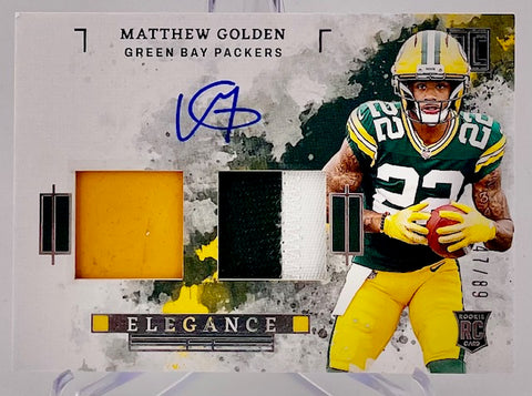 Packers Matthew Golden 2025 Panini Impeccable No.ELE-MGN #47/89 Autographed Relic Rookie Single Card