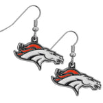 Broncos Earrings Dangle Chrome