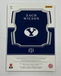 BYU Zach Wilson 2021 Panini National Treasures No.93 #5/8 Autographed Relic Rookie Single Card